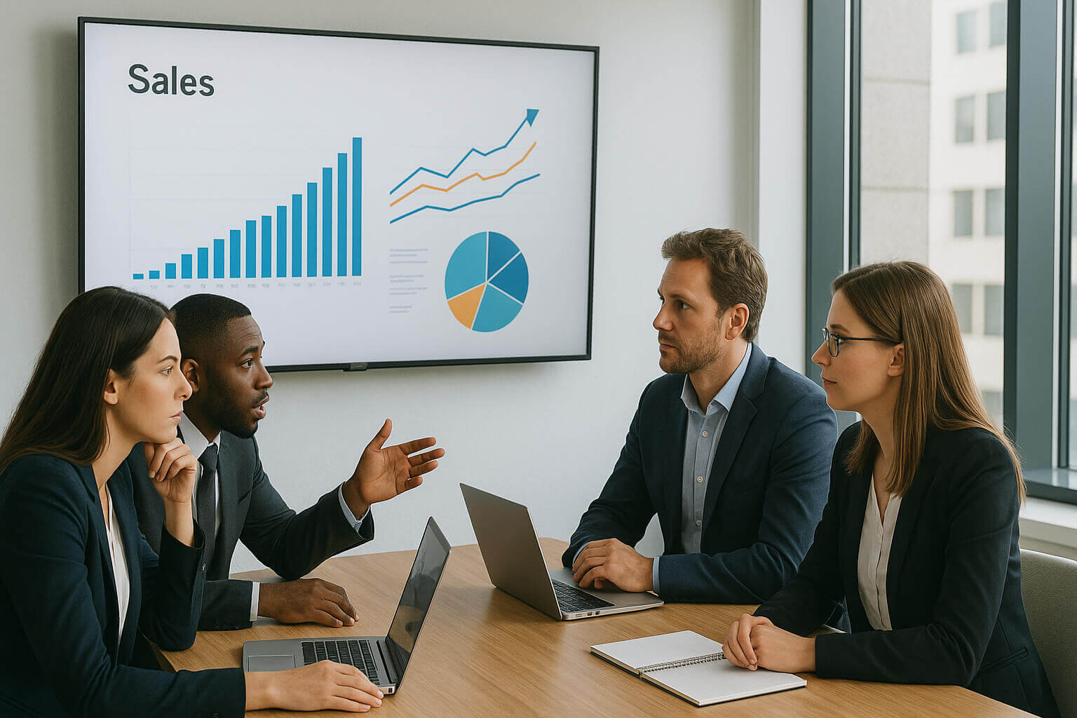 Equipe comercial em operação